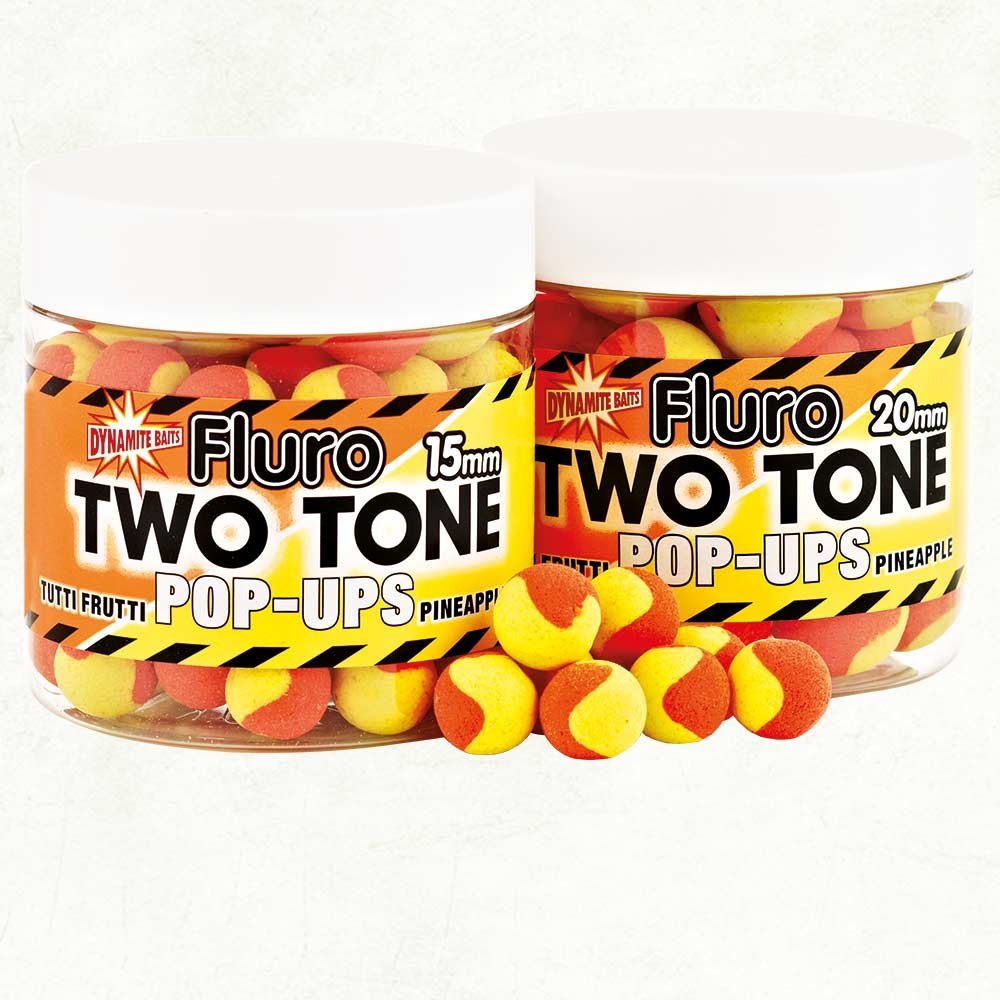 DynamiteBaits Fluro Two Tone Tutti Frutti & Ananas Pop-Ups 15mm DynamiteBaits Fluro Two Tone Tutti Frutti & Ananas Pop-Ups 15mm