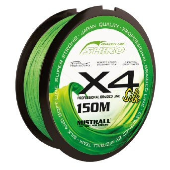 Mistrall plecionka Shiro x4 150m Zielona 0,15mm Mistrall plecionka Shiro x4 150m Zielona 0,15mm