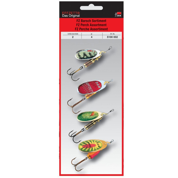 Effzett Zestaw Błystek Perch Okoń Rozm 2 5g 4szt. Effzett Zestaw Błystek Perch Okoń Rozm 2 5g 4szt.