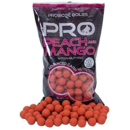 Starbaits Probiotic Peach&Mango boilies 14mm 1 kg