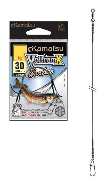 K. Przypon Wolfram X Carbon 30cm 25kg Kamatsu 2szt K. Przypon Wolfram X Carbon 30cm 25kg Kamatsu 2szt