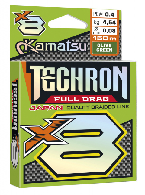 K PLEC TECHRON FULL DRAG X8 OLIVE GREEN 0,08/150