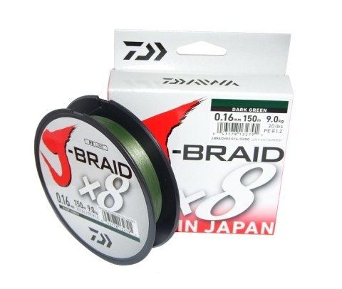 Daiwa Plecionka J-Braid X8 150m 0,06 Green Daiwa Plecionka J-Braid X8 150m 0,06 Green