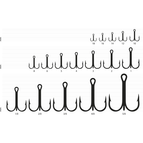 Kamatsu Kotwica Treble Hook Round 4 Czarny Nikiel 5szt.