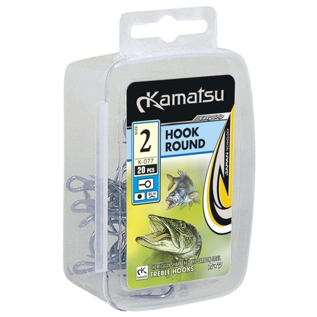 Kamatsu Kotwica Treble Hook Round 6 Czarny Nikiel 5szt.