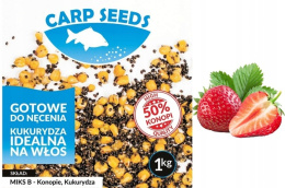 Carp Seed Miks B Konopie Kukurydza 1kg Truskawka