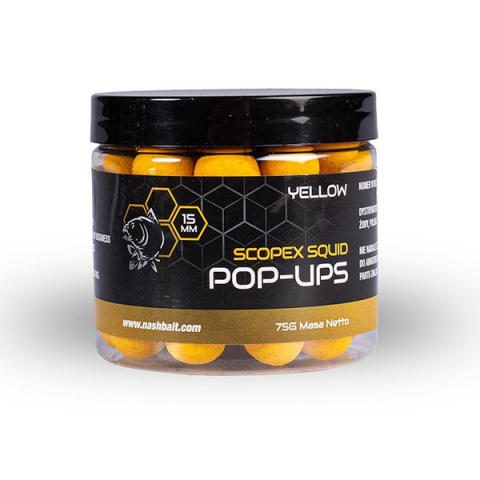 Nash Scopex Squid Pop Ups 15mm 75g Yellow 2024