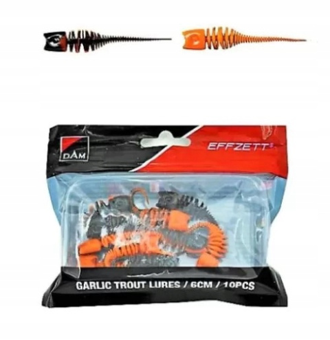 Dam Effzett Garlic Trout Lure 6cm UV Orange Black op. 10 szt.