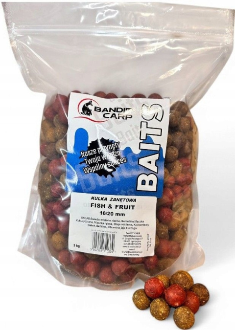 Bandit Carp Kulki Proteinowe Fish Mix 16 / 20mm 3kg Bandit Carp Kulki Proteinowe Fish Mix 16 / 20mm 3kg