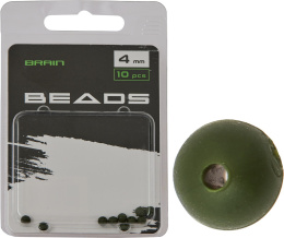 BRAIN Koraliki gumowe Beads 4mm (10 szt/opak) Green