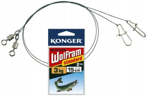 KONGER PRZYPON WOLFRAM STANDARD 25cm/6kg OP.x2 SZT KONGER PRZYPON WOLFRAM STANDARD 25cm/6kg OP.x2 SZT