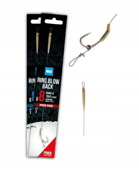 Przypon Nash Ring Blow Back Size 8 Fang X 15lb Micro Barb Przypon Nash Ring Blow Back Size 8 Fang X 15lb Micro Barb