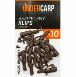 UNDERCARP Bezpieczny klips brązowy z bolcem op 10szt