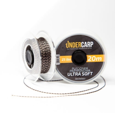 UNDERCARP Plecionka przyponowa 20 m/25 lbs ULTRA SOFT brąz UNDERCARP Plecionka przyponowa 20 m/25 lbs ULTRA SOFT brąz