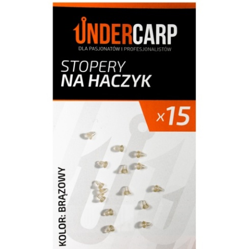 UNDERCARP Stopery na haczyk - brązowe 15szt UNDERCARP Stopery na haczyk - brązowe 15szt