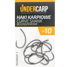 UNDERCARP Teflonowe haki karpiowe CURVE SHANK bezzadziorowe 4 op10szt