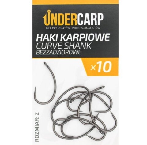 UNDERCARP Teflonowe haki karpiowe CURVE SHANK bezzadziorowe 6 op10szt UNDERCARP Teflonowe haki karpiowe CURVE SHANK bezzadziorowe 6 op10szt