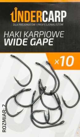 UNDERCARP Teflonowe haki karpiowe WIDE GAPE 8 op10szt
