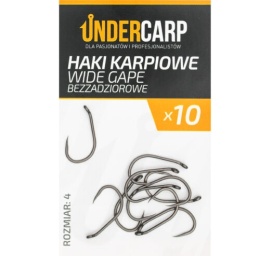 UNDERCARP Teflonowe haki karpiowe WIDE GAPE bezzadziorowe 4 op 10szt