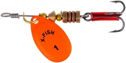X-Fish obrotówka Stark №1 2.5g Nikel UV orange