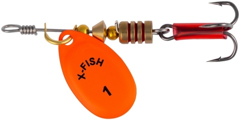X-Fish obrotówka Stark №1 2.5g Nikel UV orange