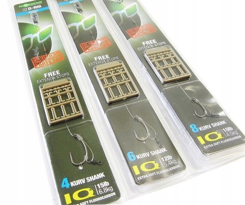 Korda - IQ D-Rig 15 Lb Kurv Shank 4 - gotowy przypon