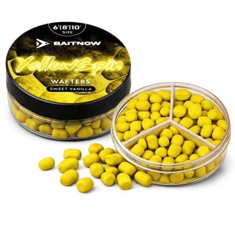 BaitNow Wafters Method Feeder - 6/8/10 mm, Yellow Spin Sweet Vanilla
