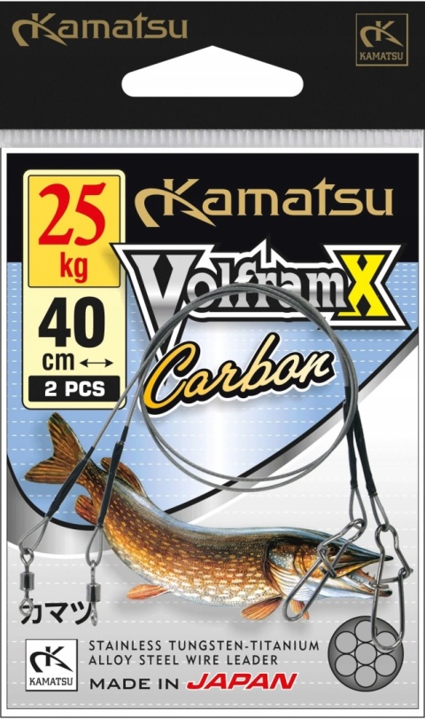 Przypon spinningowy Kamatsu VolframX Carbon 40cm/25kg