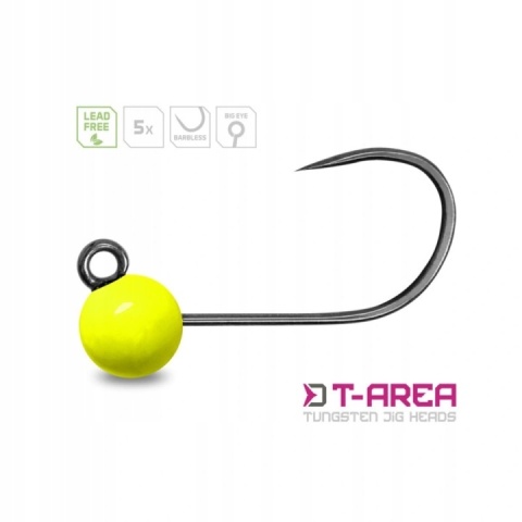 Główka Jigowa Wolframowa Delphin T-AREA BL/ 4mm / 0.6g / #6 /5 szt. - fluo żółta