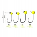 Główka Jigowa Wolframowa Delphin T-AREA BL/ 4mm / 0.6g / #6 /5 szt. - fluo żółta