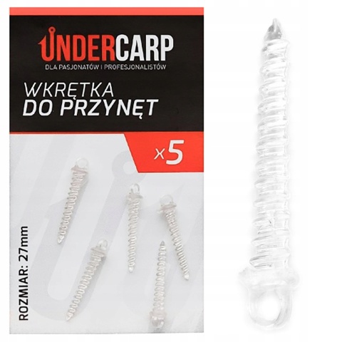 UNDERCARP WKRĘTKA DO PRZYNĘT 27 MM PRZEZROCZYSTA - 5 SZT
