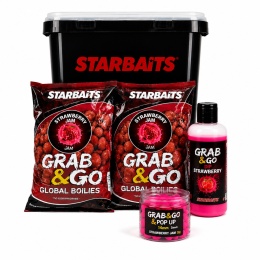 ZESTAW STARBAITS GRAB & GO STRAWBERRY JAM 2x1KG POP UP DIP WIADRO