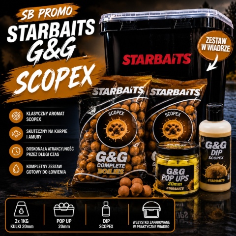 ZESTAW STARBAITS GRAB & GO SCOPEX 2x1KG POP UP DIP WIADRO