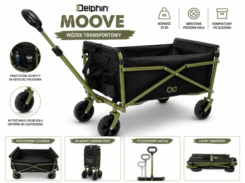 WÓZEK TRANSPORTOWY DELPHIN MOOVE DO SPRZĘTU WĘDKARSKIEGO 25 KG 75x45x50cm