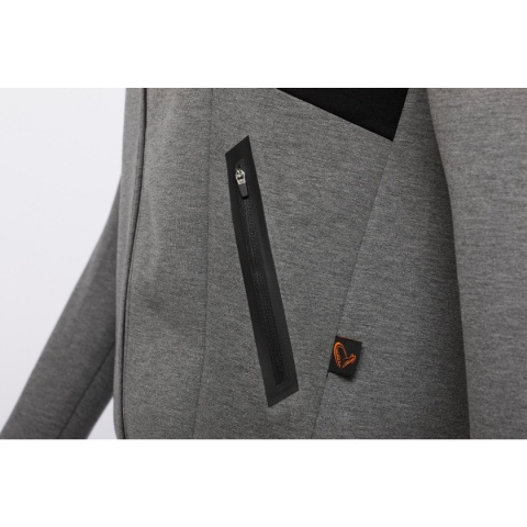 BLUZA Z KAPTUREM SAVAGE GEAR TEC-FOAM ZIP - CIEMNOSZARY MELANŻ ROZMIAR XL