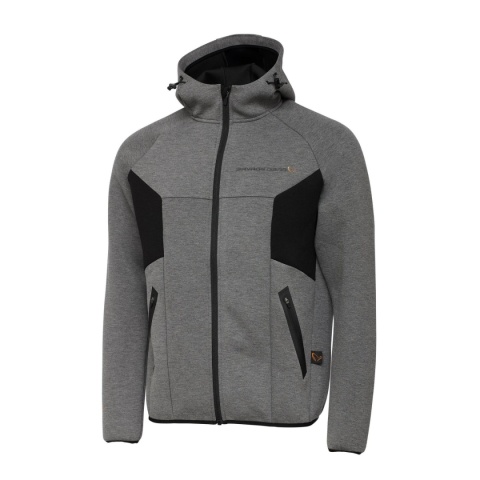 BLUZA Z KAPTUREM SAVAGE GEAR TEC-FOAM ZIP - CIEMNOSZARY MELANŻ ROZMIAR XXL