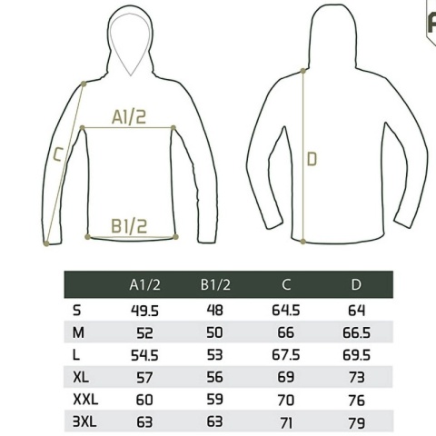 Bluza z kapturem Delphin UV ARMOR 50+ Olive - rozmiar S