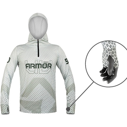 Bluza z kapturem Delphin UV ARMOR 50+ Olive - rozmiar L