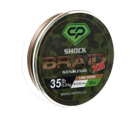 Carp Pro Diamond Shock Braid X8 0,23 mm 35 lb 25 m - plecionka strzałowa