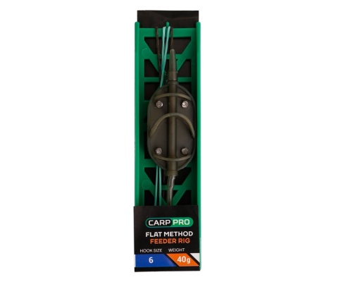 Carp Pro Flat Koszyk Method Feeder Rig 40 g - gotowy zestaw karpiowy z haczykiem nr 6