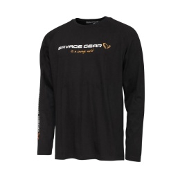 KOSZULKA SAVAGE GEAR SIGNATURE LOGO LS T-SHIRT BLACK CAVIAR Rozmiar XL