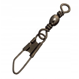 DAM Barrel Swivel Carabiner – krętlik baryłkowy z agrafką, #8 12kg 10 szt