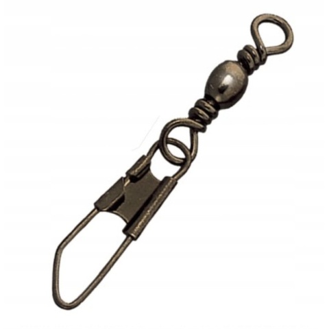 DAM Barrel Swivel Carabiner – krętlik baryłkowy z agrafką, #8 12kg 10 szt